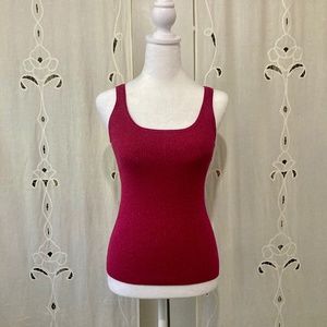 Sparkle with this Silk Tank, Deep Raspberry, Pink, Metallic Size P
